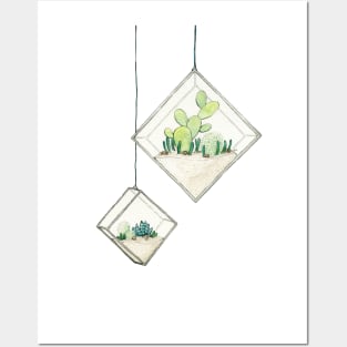 Succulent Terrarium Diamonds Posters and Art